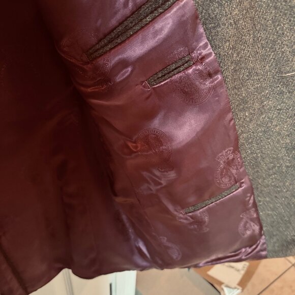 Cordings Piccadilly Brown Rish Herringbone Wool Tweed Blazer 46R  Satin Lining - Picture 9 of 10